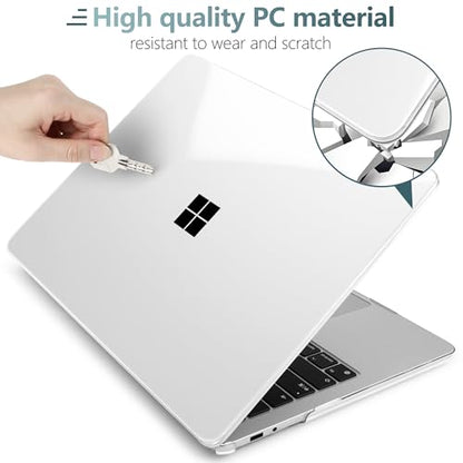 Batianda Case for Microsoft Surface Laptop 13 inch 2025-2026, Crystal Clear | Fits Model 2095, Lightweight Slim Hard Shell with Scratch-Resistant Protection, Easy Installation, Precision Fit - color: Transparent