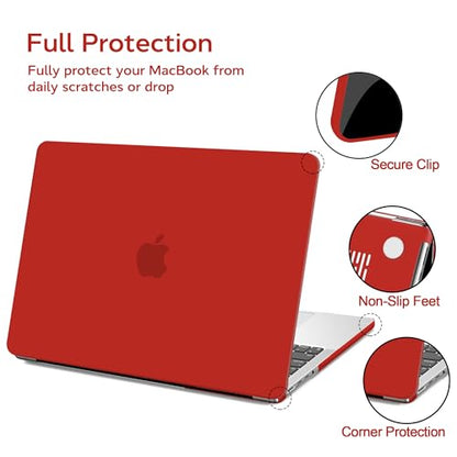 B BELK Compatible with MacBook Pro 14 inch Case 2026-2021 M5 M4 M3 M2 M1 A3427 A3426 A3434 A3112 A3185 A3401 A2918 A2992 A2779 A2442, Plastic Hard Shell Case+Keyboard Cover+Screen Protector, Red - color: Red