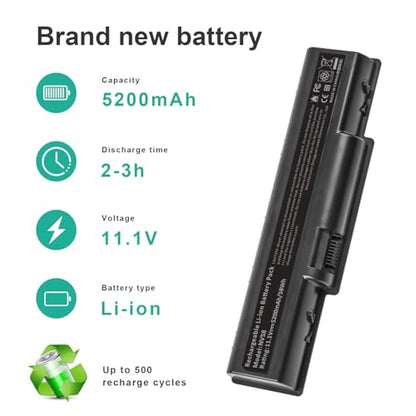 TREE.NB Laptop Battery for Gateway NV52 NV53 NV54, AS09A31 AS09A61 AS09A51 AS09A41 AS09A71 AS09A75 Aspire 5532 5732Z eMachines E725 E525 E627 [6 Cells/5200mAh/58wh] - size: 6 Cell