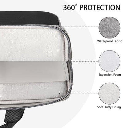 DOMISO MacBook Air 15 Case M3 2023-2024 Heavy-Duty Laptop Sleeve with Comfort Grip Handle Water-Resistant & Shock-Absorbing for 15.6" MacBook Air, Grey