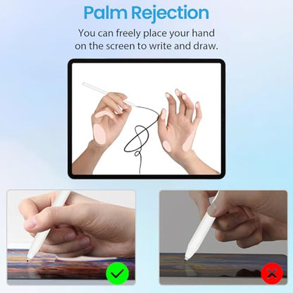 EMR Stylus Pen for Remarkable 2 / Remarkable 1, Kindle Scribe, BOOX Tablets, Battery-Free with Digital Eraser, 4096 Pressure Levels, Magnetic Pen Holder, 10 Replacement Nibs Included, White - style: 10 Pencil Tips-white