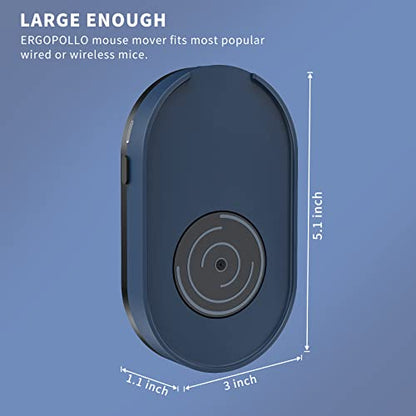 Mouse Jiggler, Undetectable Mouse Mover Device Wiggler Shaker with Drive Free USB Cable and 5V1A Adapter, Moves Mouse Automatically, Keep PC Screen Active, Blue