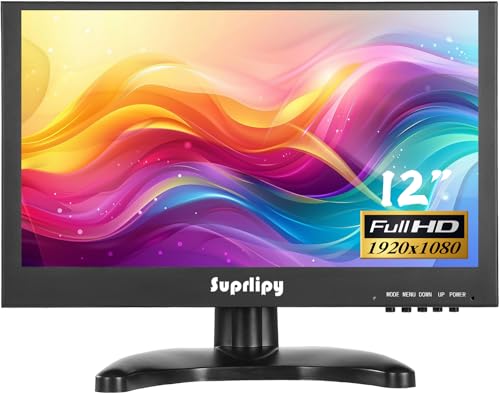 12 Inch Mini Small HDMI Monitor 1920x1080 16:9 IPS Metal Housing LCD Display Screen Support HDMI/VGA/AV/BNC Input Built-in LounSpeakers for PC CCTV Security Camera RasPi - color: 12 Inch 1920x1080 Metal Housing