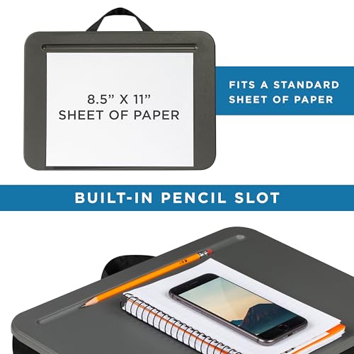 LAPGEAR Compact Lap Desk – Fits Up to 15″ Laptops – Charcoal-– Style No. 43105,(Pack of 12)