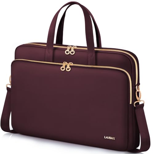 Laptop Case Bag Women Men Computer Sleeve Compatible with MacBook/Dell/HP/Acer/ASUS, Waterproof Shoulder Carrying Briefcase, Red, 17-17.3 Inch - color: Wine Red, size: 17.3 inch