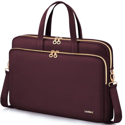 Laptop Case Bag Women Men Computer Sleeve Compatible with MacBook/Dell/HP/Acer/ASUS, Waterproof Shoulder Carrying Briefcase, Red, 17-17.3 Inch - color: Wine Red, size: 17.3 inch