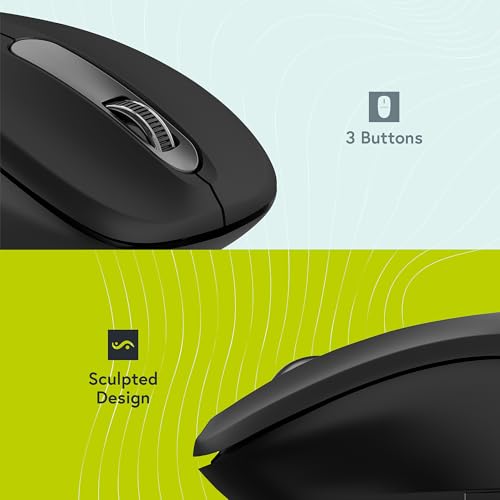 styletech Silent Wireless Mouse for PC & Mac - Black