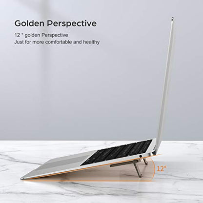 OATSBASF Mini Laptop Stand, Retractable Computer Stand, Portable Notebook Holder, Foldable Invisible Design Cooling Office Universal Non Slip, for MacBook Pro Air iPad Pro Air Surface Tablets (Gray) - color: Gray