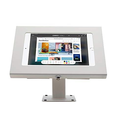 180 Tilting 360 Rotating Metal Mount Support 75x75 100x100 VESA Used as Desktop Stand or Wall Mount (White)