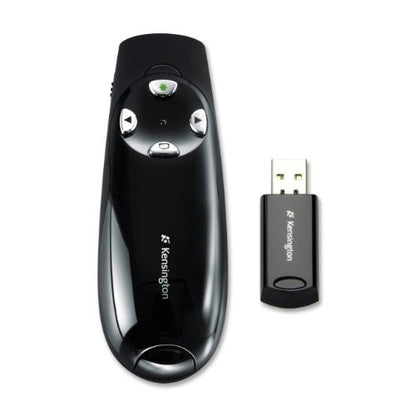 Kensington Wireless Presenter Pro with Green Laser, Class 2, 150 Ft Range, Black
