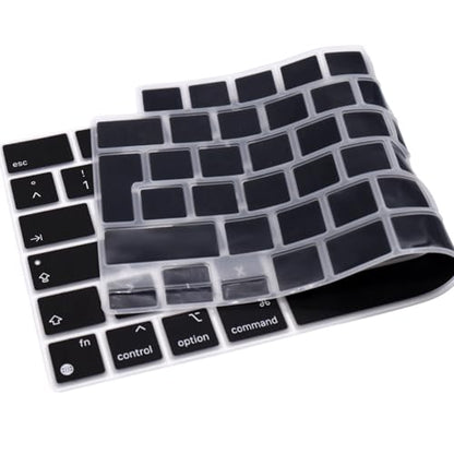 HRH Keyboard Cover Skin EU for MacBook Air 13”15"(M5-M2)&Pro 14”16"(M5-M1) | German,Black,2026-2021,A3426 A3427 A3434 A2992,Neo 13" A18, Precise Fit, Dust Proof, Waterproof, Durable,Keyboard Accessories - color: German