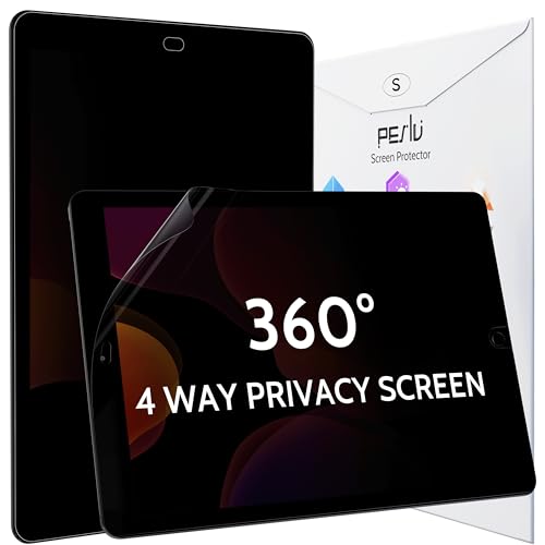 Peslv 360° Privacy Screen for iPad 9th 8th 7th Gen - 10.2 Inch, Anti Glare Blue Light Spy Filter Private Cover, High Sensitive Bubble-Free Easy Install Black Security Protector - size: 10.2''(iPad 7/8/9th）