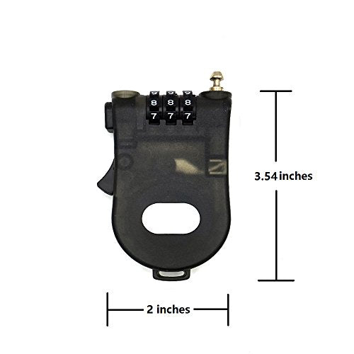 Crysto 3-Foot Retractable Cable Password Lock - color: Black