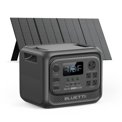 BLUETTI Solar Generator Elite 300 with 350W Solar Panel Included, 3014.4Wh | 2400W (4800W Surge), Smallest 3kWh, LFP Portable Power Station for RV, Home Backup, Outage, w/ TT-30 RV Port & 12V/30A DC - style: BLUETTI Elite 300 Solar Generator+350W Solar Pa