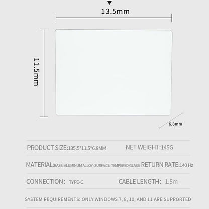 Wired touchpad supports multi gesture control, Aluminum alloy casing and glass panel Trackpad Mouse with Multi-Touch Navigation for Windows 10/11/Linux/fedora 43 Laptop PC Notebook Computer (silver) - color: silver