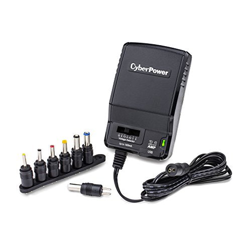 CyberPower CPUAC1U1300 3-12V 1300mAh Universal Power Adapter with AC Power Plug