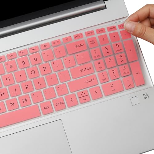 Keyboard Cover for 2025 2024 New HP 15.6 Laptop 15-fc 15-fd Series, HP New 250 255 G10 Laptop 15z-fc000 15-fd0083wm 15-fc0093dx 15-fc0072ns 15-fc0081nr fc0013od fc0025la 15-fd0025st fd0075tg - color: Pink