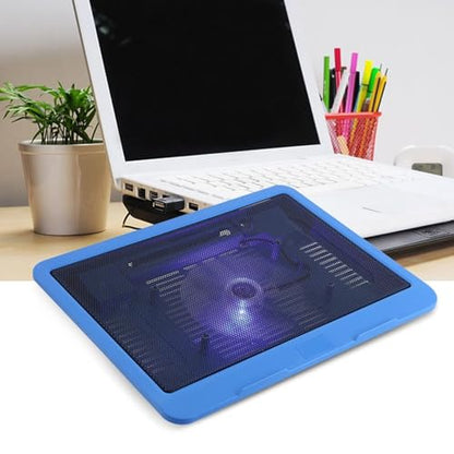 Laptop Cooler Cooling Pad, Laptop Cooler USB Powered Laptop Cooling Fan Stand Portable Ultra Slim Gaming Laptop Cooler Notebook Gaming Fan Cooling Pad for 14 Inch Below Notebook Laptop, Blue