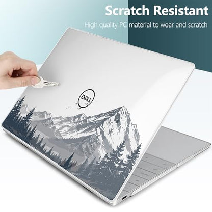 Batianda Mountain Escape Case for Dell XPS 13 Laptop 2024 2025 | Fits Model Number 9340/9345/9350 13.4" Display, Slim Hard Shell, Lightweight Scratch-Resistant with Professional Protection - color: Misty Mountain