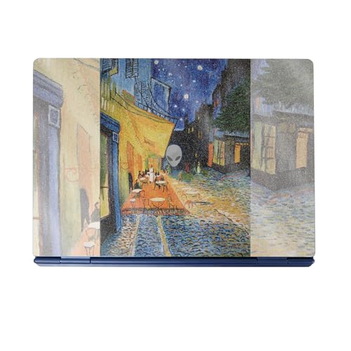 Glossy Glitter Laptop Skin Compatible with Alienware 16/16X Aurora (2025) - Cafe Terrace at Night - Premium 3M Vinyl Protective Wrap Decal Cover - Easy to Apply | Crafted in The USA by MightySkins - color: Cafe Terrace At Night, size: 16/16X Aurora (2025)