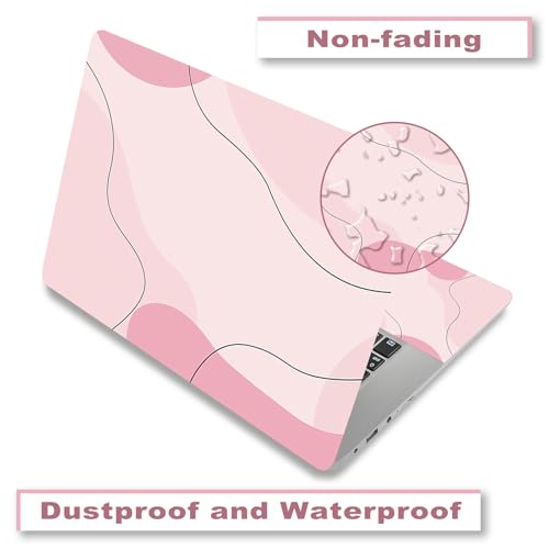 Laptop Decal Sticker Skin Cover, 11.6”12" 13" 13.3" 14" 15" 15.4" 15.6 inch Laptop Netbook Vinyl Skin Sticker Cover Art Notebook PC Reusable Protector (2 Wrist Pad Included), Art Modern Pink - color: Art Modern Pink