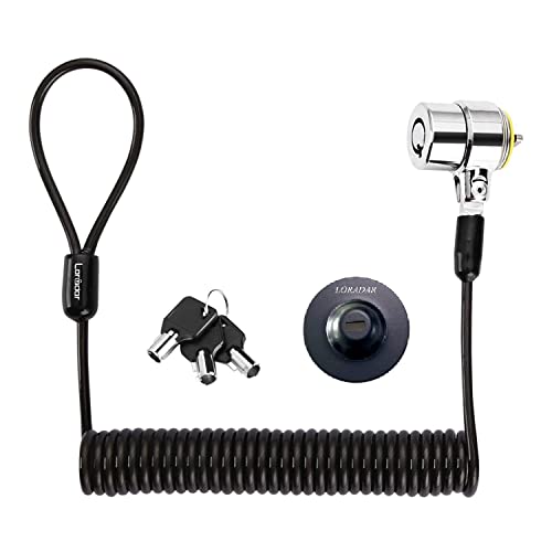 8Feet 3keys Security Retractable Cable Lock Portable Keyed Laptop Lock for Monitors, Laptops, MacBooks, Tablets, iPad,Mac mini, (Keyed Different+Black Anchor Plate) (1 Pack) - color: 1 Pack