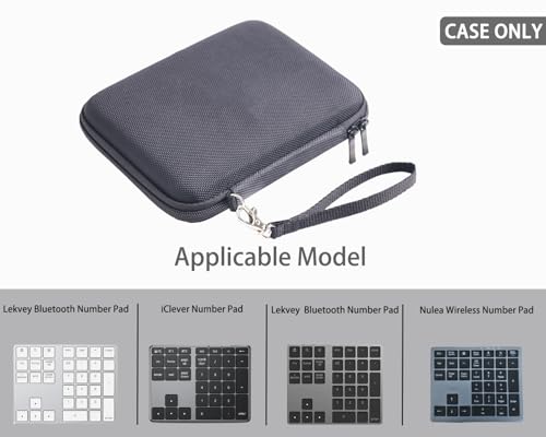 Hard Protective Travel Case for Wireless Number Pad, Compatible with Lekvey/iClever/Nulea Bluetooth Number Pad,Black(CASE ONLY) - color: Black