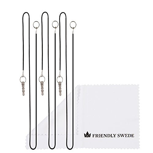 The Friendly Swede Stylus Pen for Touchscreen with Replaceable Thin Tips | 3 Spare Rubber Tips, 3 Elastic Lanyards, Microfiber Cleaning Cloth, 3-Pack 5.5" High Precision Stylus Pen, Gold/Silver/Black - color: Gold/Silver/Black