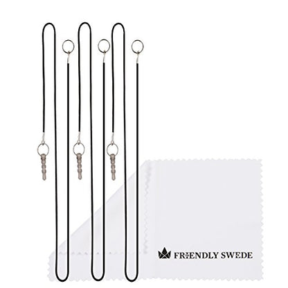 The Friendly Swede Stylus Pen for Touchscreen with Replaceable Thin Tips | 3 Spare Rubber Tips, 3 Elastic Lanyards, Microfiber Cleaning Cloth, 3-Pack 5.5" High Precision Stylus Pen, Gold/Silver/Black - color: Gold/Silver/Black