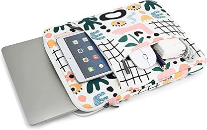 360° Protective Laptop Sleeve Case Bag with 3 Pockets,Handle,Luggage Strap for MacBook Pro 14 inch and 14 inch-14.4 inch Screen Laptop (Garden) - color: Garden(3 pockets), size: 14 inch-14.4 inch