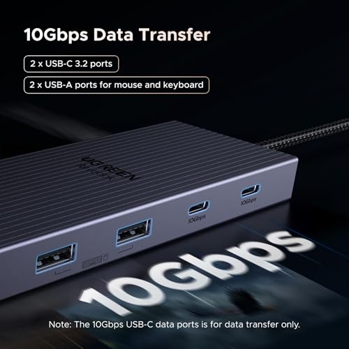 UGREEN 12-in-1 USB C Docking Station, Triple 4K, 2HDMI+DP, Revodok Pro 3121 | 2x10Gbps USB C, 2xUSB-A 2.0, 100W PD, SD/TF 3.0, 1000Mbps Ethernet, 3.5mm Audio, Revodok Pro USB-C Hub Multiple Adapter