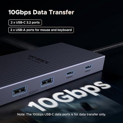 UGREEN 12-in-1 USB C Docking Station, Triple 4K, 2HDMI+DP, Revodok Pro 3121 | 2x10Gbps USB C, 2xUSB-A 2.0, 100W PD, SD/TF 3.0, 1000Mbps Ethernet, 3.5mm Audio, Revodok Pro USB-C Hub Multiple Adapter
