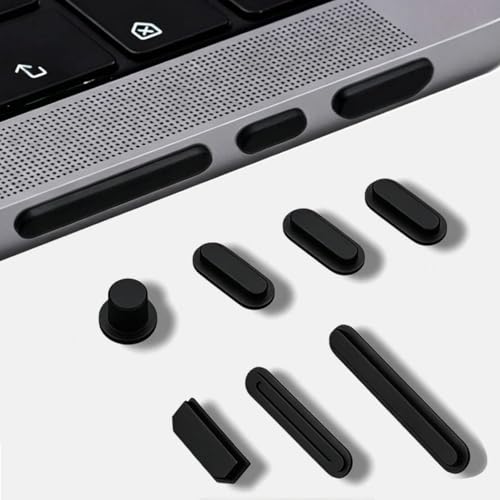 MUBUY MacBook Pro Accessories, 14 PCS Dust Plug Cover Dirt Plug Cups Set for MacBook Pro 14/MacBook Pro 16 M5 M4 M3 M2 M1 Pro/Max (2026-2021), Plug for HDMI, Thunderbolt, SD, Charger Port &Headphone - color: Black, size: 14 PCS