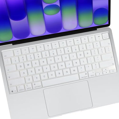 Allinside Keyboard Cover for 2026 MacBook Neo 13-inch A3404 (A18 Pro) & MacBook Air 13"/15" and MacBook Pro 14"/16" (M5 Chip), Premium Silicone Keyboard Protector Skin, US ANSI Layout, White - color: White