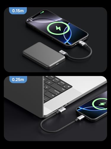 Hagibis USB4 Cable, Right Angle 90Degree Braided 80Gbps, 240W Fast Charging, 8K@60Hz USB4 V2.0 USB-C Cable for iPhone 17 16 15 Pro Max, iPad Pro, MacBook, Thunderbolt 5/4 (Side 90 Degree, 0.8FT) - color: Side 90 Degree, size: 0.8FT