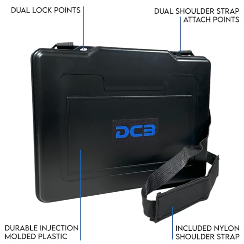 DCB Cases - Element 3322F 12.36 x 9.13 x 1.57 Int Dim | IP67 Waterproof | Protects Tablets, Phones, and Documents | Shoulder Strap | Latch Close | Injection Molded Plastic | Foam Insert