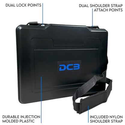 DCB Cases - Element 3322F 12.36 x 9.13 x 1.57 Int Dim | IP67 Waterproof | Protects Tablets, Phones, and Documents | Shoulder Strap | Latch Close | Injection Molded Plastic | Foam Insert