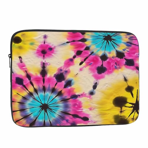 Laptop Sleeve Bag 15.4 15.6 Inch,Tie Dye Pattern Abstract Yellow Blue Protective Polyester Computer Cases Laptop Cover Briefcase Bag Tablet Travel Cover - color: LPS-025