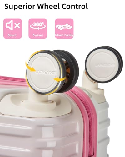 LARVENDER Carry on Luggage 22x14x9 Airline Approved, Expandable 20 Inch Hardside Large Suitcase with Wheels TSA Lock, Lightweigh PC+ABS Travel Carry-on Suitcases for Women and Men, Peach Sparkling - color: Peach-Sparkling (XL-BP), size: 3 Piece Set (Backp