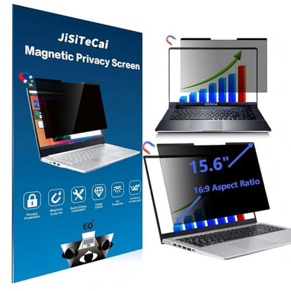 15.6-inch Magnetic Privacy Screen, Suitable for laptops with a 16:9 Detachable Anti-Glare Filter, Reduces Blue Light/Compatible with HP, Dell, Acer, Asus, Samsung, Lenovo and Other laptops.