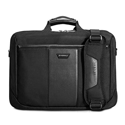 EVERKI Versa Laptop Briefcase Bag for Men & Women, Black - 17.3 Inches | Premium Leather Ballistic Nylon, Heavy-Duty, Water-Resistant, Business, Travel-Friendly Bag, Multiple Pockets, 25 Liters