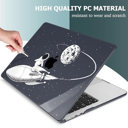 Mektron for 2026/2025/2024/2023 MacBook Air 15 INCH M5 A3448 /M4 A3241 /M3 A3114 /M2 A2941 Case, Printed Plastic Hard Shell Cover with 15.3" Liquid Retina Display Touch ID, Astronauts - color: Astronauts