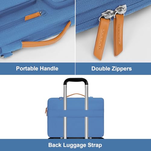 MOSISO 360 Protective Laptop Shoulder Bag,15-15.6 inch Computer Bags Compatible with MacBook Pro 16 inch, HP, Dell, Lenovo, Asus Notebook,Side Open Messenger Bag with 4 Zipper Pockets, Cadet Blue - color: Cadet Blue, size: 16 inch