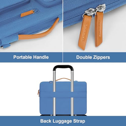 MOSISO 360 Protective Laptop Shoulder Bag,15-15.6 inch Computer Bags Compatible with MacBook Pro 16 inch, HP, Dell, Lenovo, Asus Notebook,Side Open Messenger Bag with 4 Zipper Pockets, Cadet Blue - color: Cadet Blue, size: 16 inch