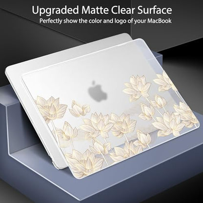 for 2026 MacBook Air 13-inch Laptop Case M5 2026 M4 2025 M3 2024 M2 2022 Release Model A3449 A3240 A3113 A2681, Hard Shell Cover for MacBook Air 13.6 inch, Lotus - color: Lotus