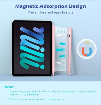 MoKo Stylus Pens for Touch Screens, Fast Charge Stylus Pen for Apple iPad/iPhone/Samsung/Lenovo/iOS/Android Tablets&Smart Phone Universal Stylus Capacitive Screen Pencil with Power Display, Pink - color: Pink