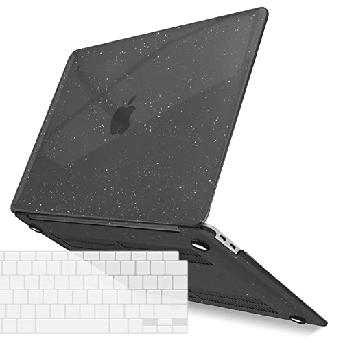 IBENZER Compatible with New MacBook Air 13 inch Case 2022 2021 2020 M1 A2337 A2179 A1932, Plastic Hard Shell Case with Keyboard Cover for Mac Retina Display with Touch ID, Star Black, AT13-S-BK+1 - color: Star Black