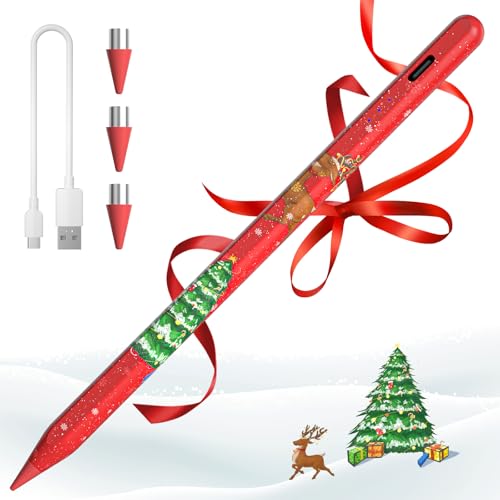 Universal Stylus Pen Compatible for iOS&Android Touch Screen, Pencil with Dual Touch Function,Rechargeable Stylus for iPad/iPad Pro/Air/Mini/iPhone/Cellphone/Samsung/Tablet Drawing&Writing (Red) - color: 106T-Red Cartoon