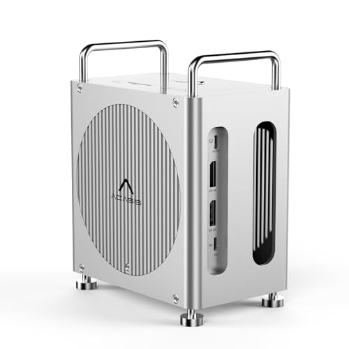 ACASIS 40Gbps Mac mini M4 Dock & Stand with Dual-Bay NVMe SSD Enclosure，11-in-1 Docking Station for Mac mini M4/M4 Pro, Dual DisplayPort MST, 3×USBA 10Gbps, 30W PD, SD/TF Reader - color: Deep Silver, size: mac mini m4