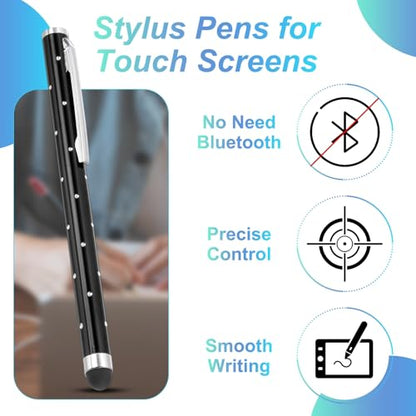 PATIKIL Stylus Pens for Touch Screens, 6 Pcs High Precision Universal Bling Stylus Crystal Metal Capacitive Pen for Touch Screen Devices Phone Tablets Laptop, Black - color: Black